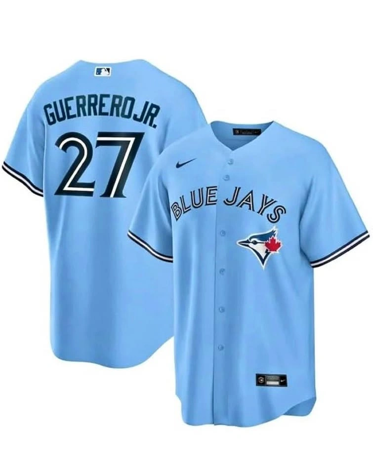 Toronto Blue Jays Guerrero Jr. #27 Powder Blue Jersey, L, XL