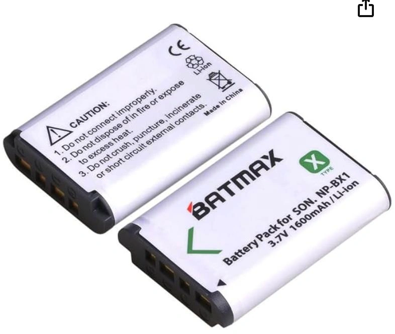 Batmax 3Pcs NP-BX1 Battery (1600mAh) + LED USB 3-Slot Charger - photo 2
