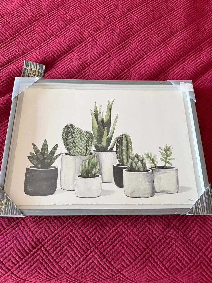 Bunch of Cacti Framed Painting Print, Marmont Hill 16x24
