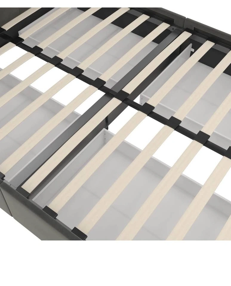 Dark Grey Velvet Full Storage Bed Frame - photo 4