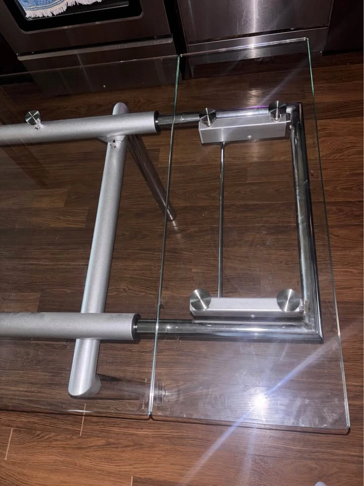 Glass top extendable dining table - photo 3