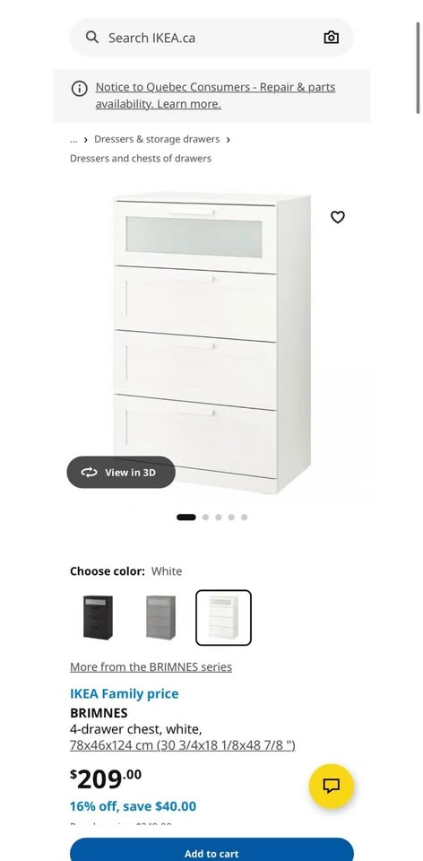 IKEA BRIMNES 4-Drawer Chest - photo 2