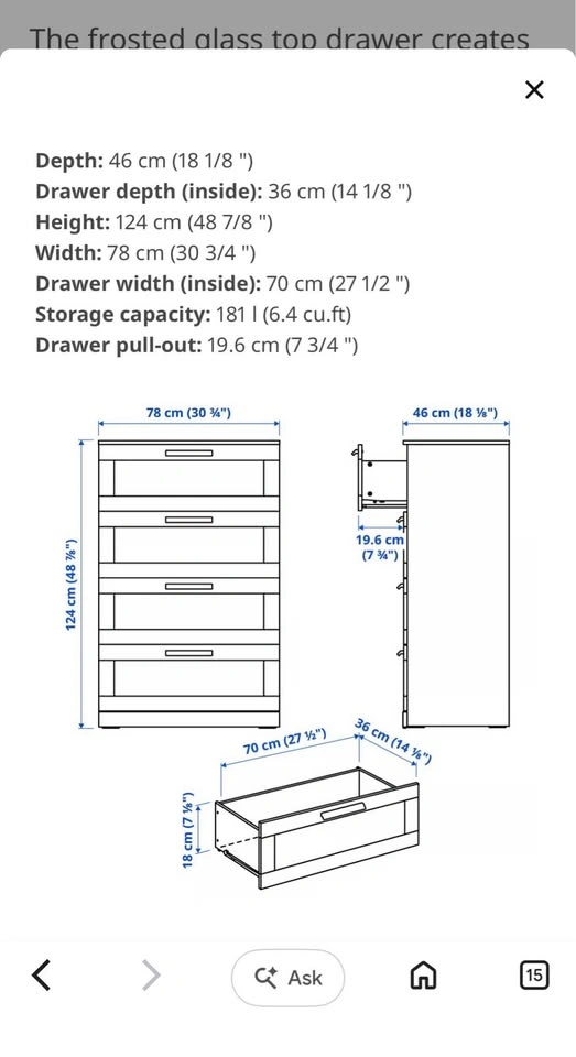 IKEA BRIMNES 4-Drawer Chest - photo 3