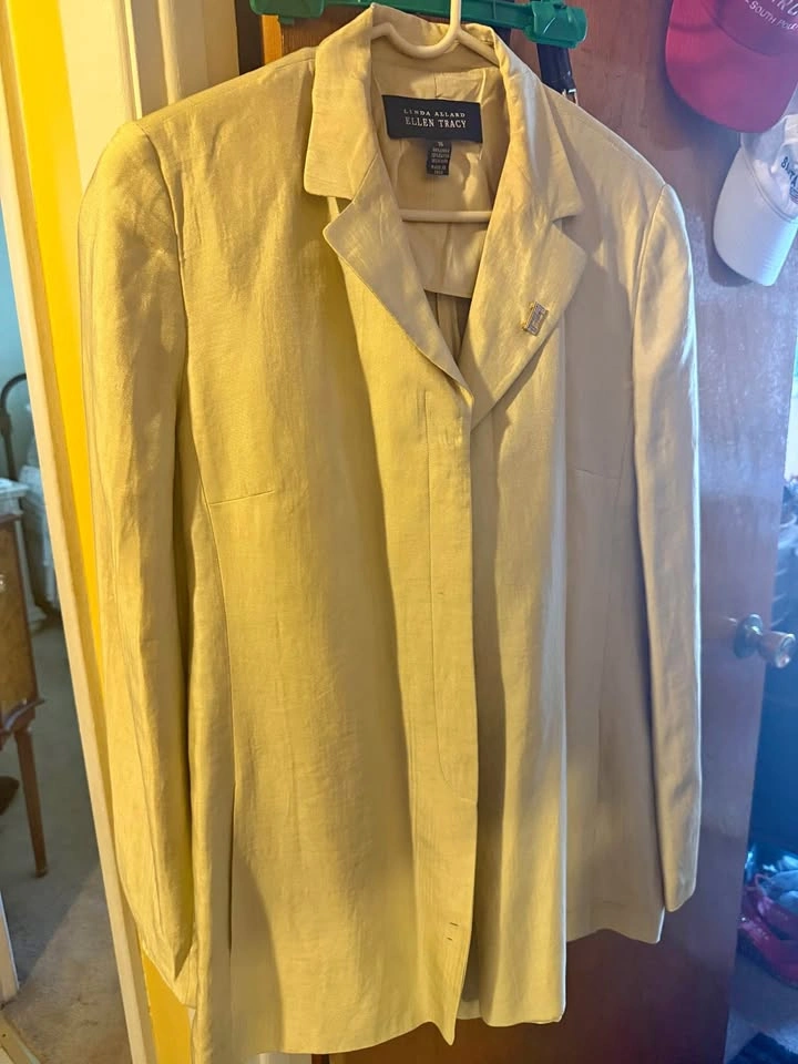 Linda Allard Ellen Tracy Linen Blend Skirt Suit Size 16