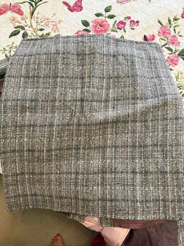 Tweed Plaid Jacket Skirt Set - photo 2