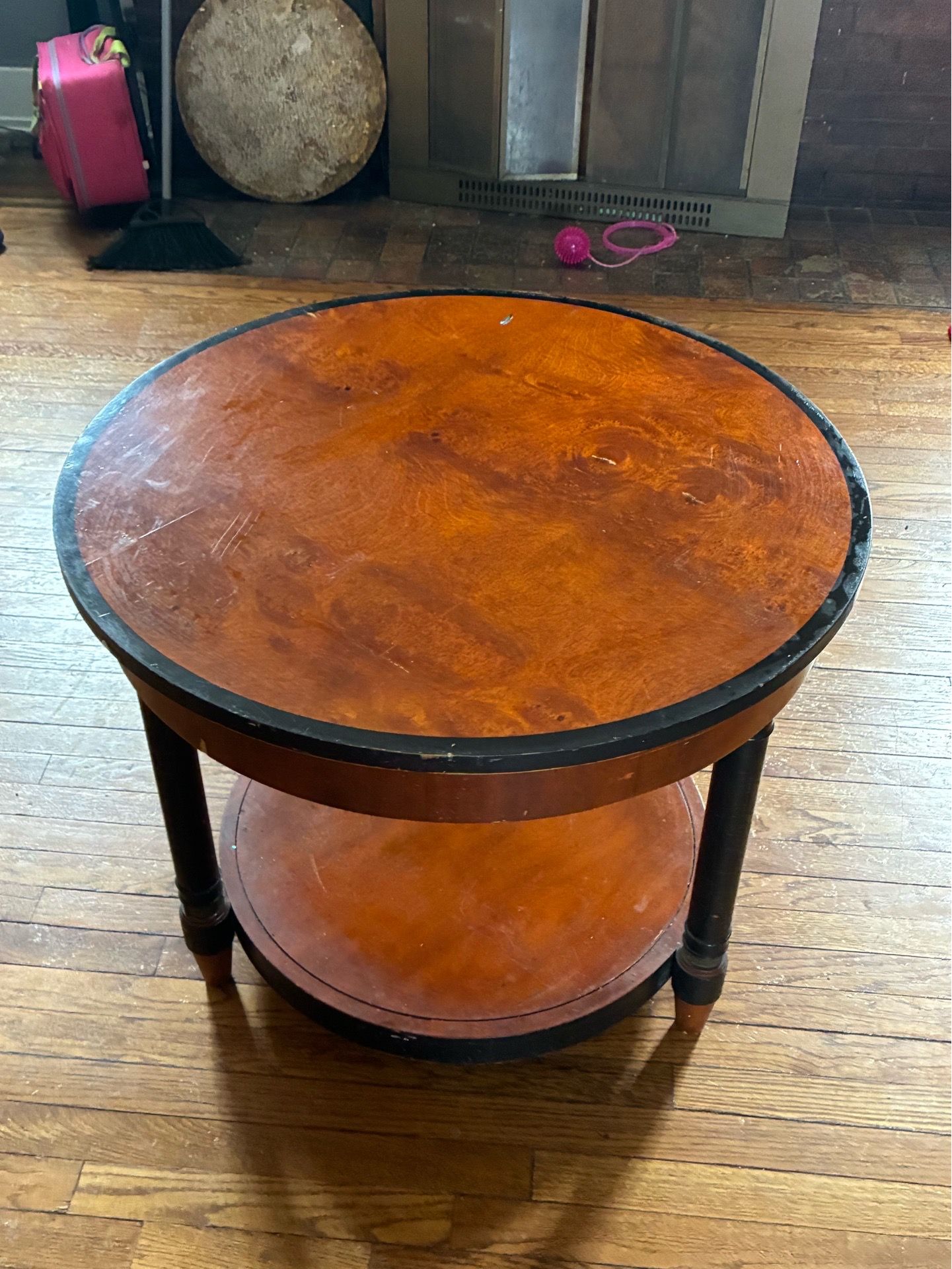 Wooden Table with Glass Top