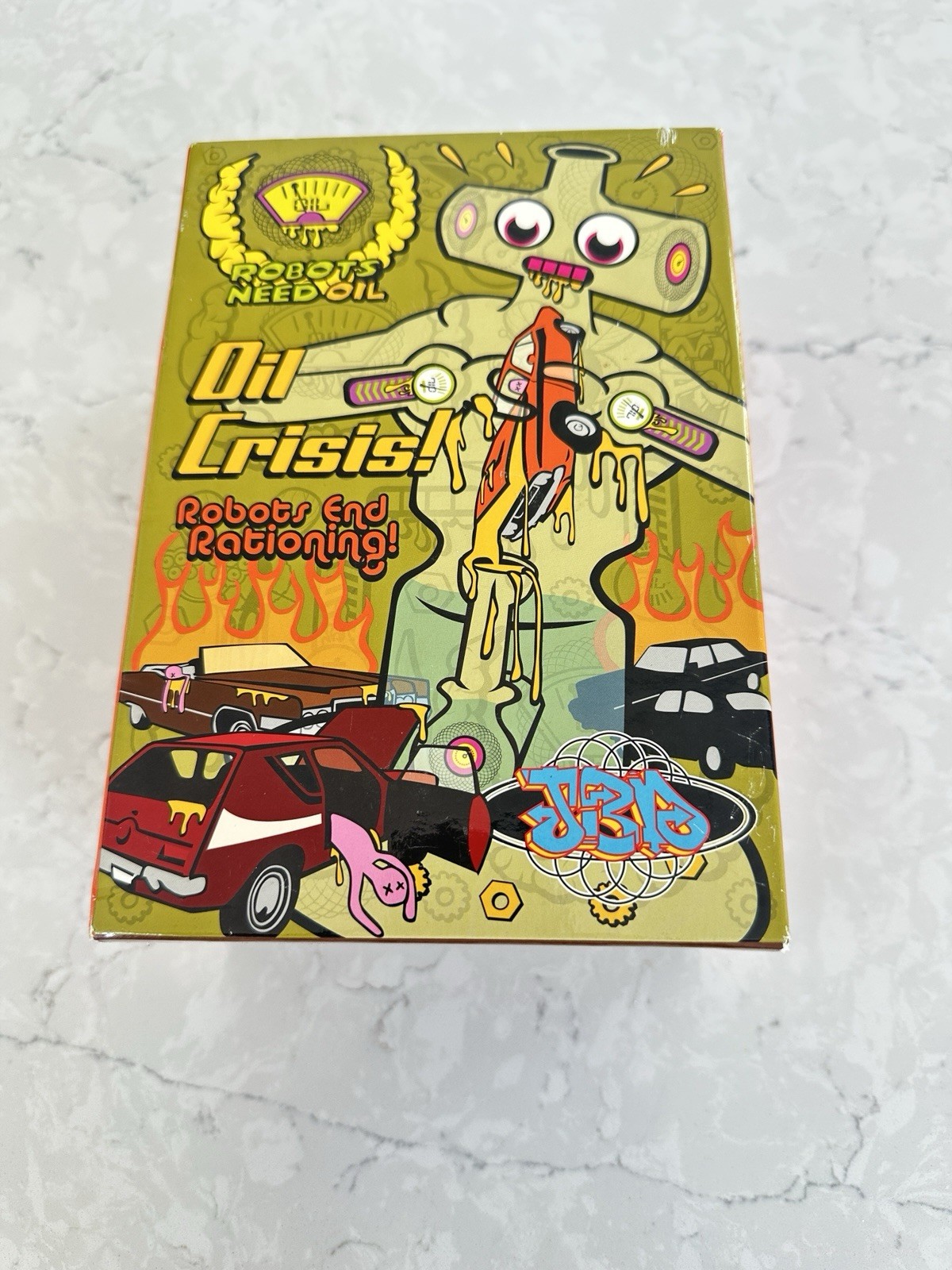 JBD Robots Need Oil "Oil Crisis!" Glass Hookah Water Pipe