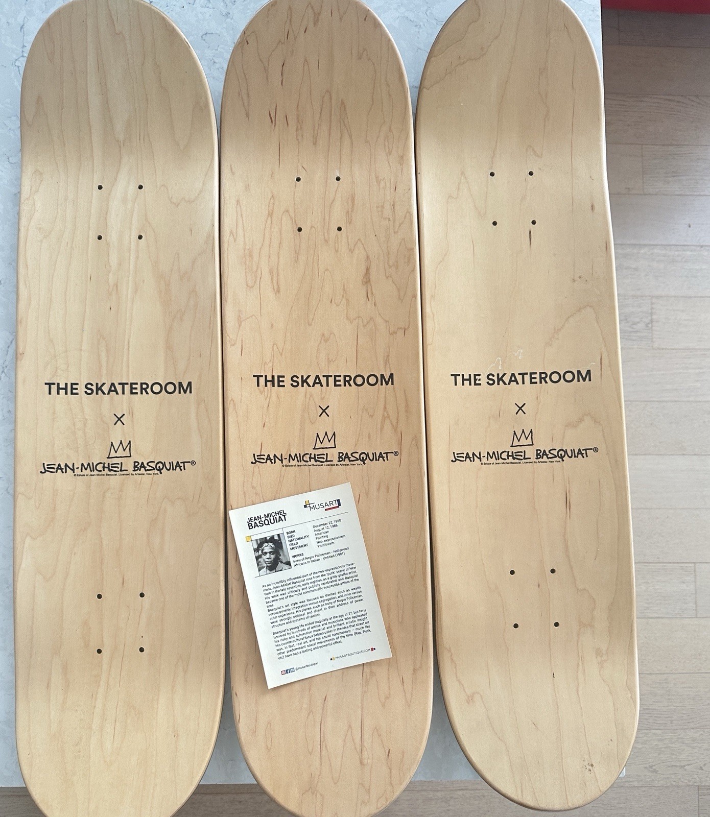 THE SKATEROOM x Jean-Michel Basquiat Skateboard Decks Set of 3 - photo 2