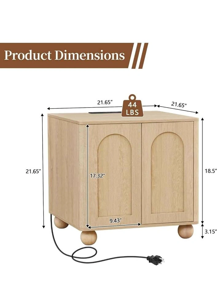 Bed Side Table with Charging Station - photo 3