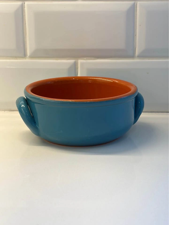 De Silva Pottery Terra Cotta Glazed Soup Bowl Made in Italy