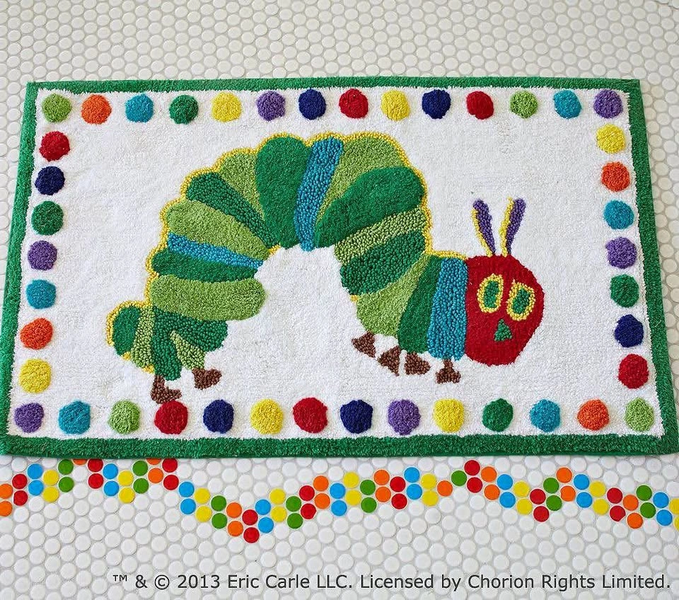 The Very Hungry Caterpillar Bath Mat - Pottery Barn Kids 20” x 3
