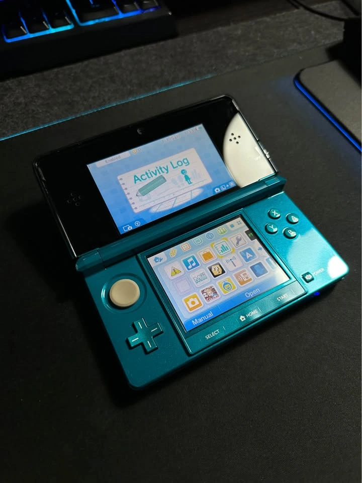 Nintendo 3DS - Aqua Blue - Modded - photo 2