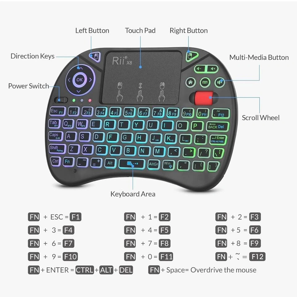 Brand New Rii X8 Mini Wireless Keyboard With Touchpad - photo 5