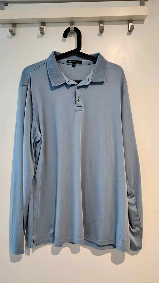 Robert Barakett blue long sleeve polo shirt XL