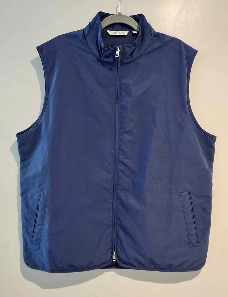 Peter Millar Mercer Full Zip Vest Navy Blue XL
