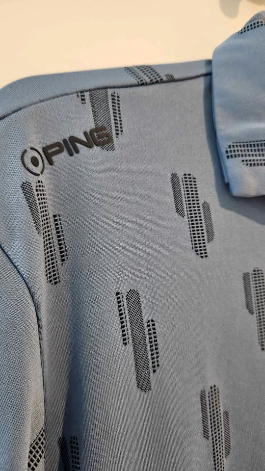 PING Sensorcool Blue Cactus Golf Polo Shirt Small