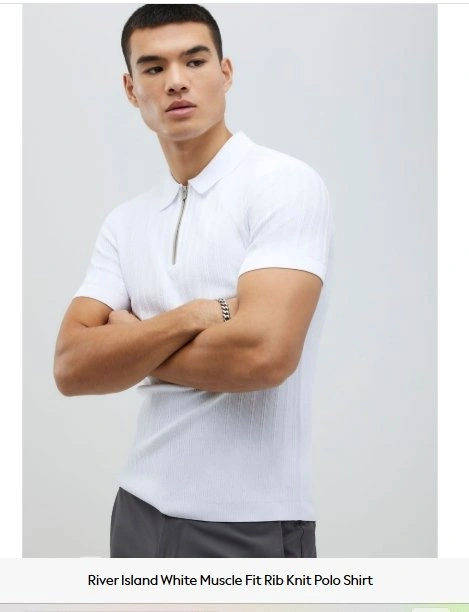 NEW River Island London Off-White Polo XXL XL (Ret $102)