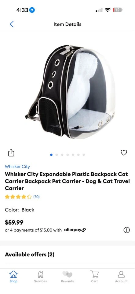 Brand NEW Whisker City Expandable Cat Carrier Backpack - photo 2