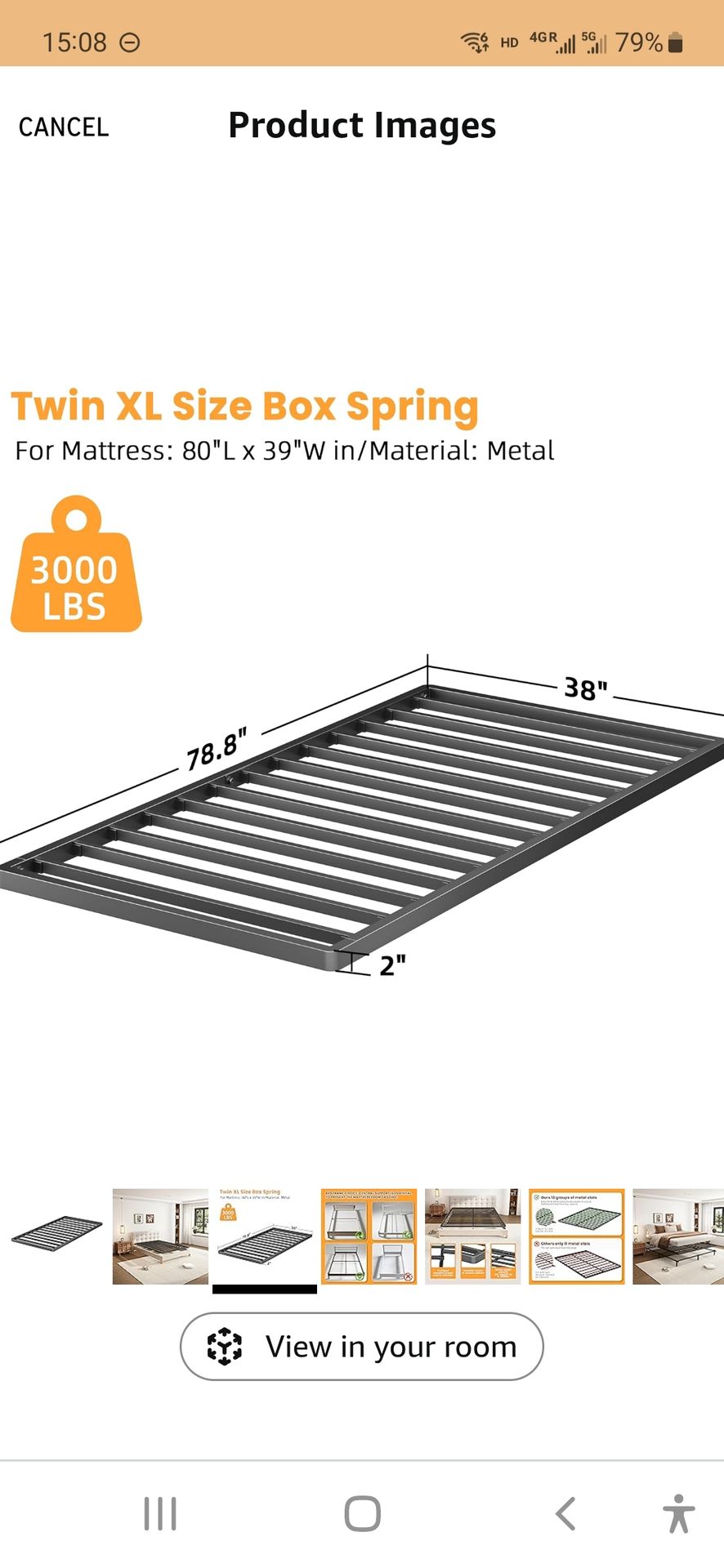 Metal Twin XL Sturdy Bed Frame - Pickup at 112 St - photo 3