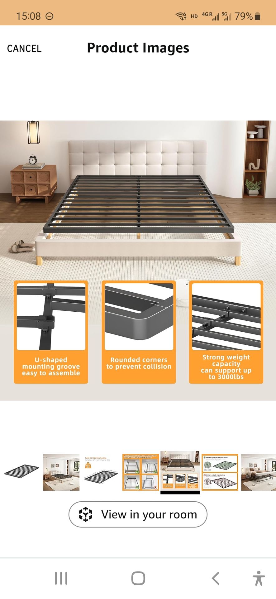 Metal Twin XL Sturdy Bed Frame - Pickup at 112 St - photo 4