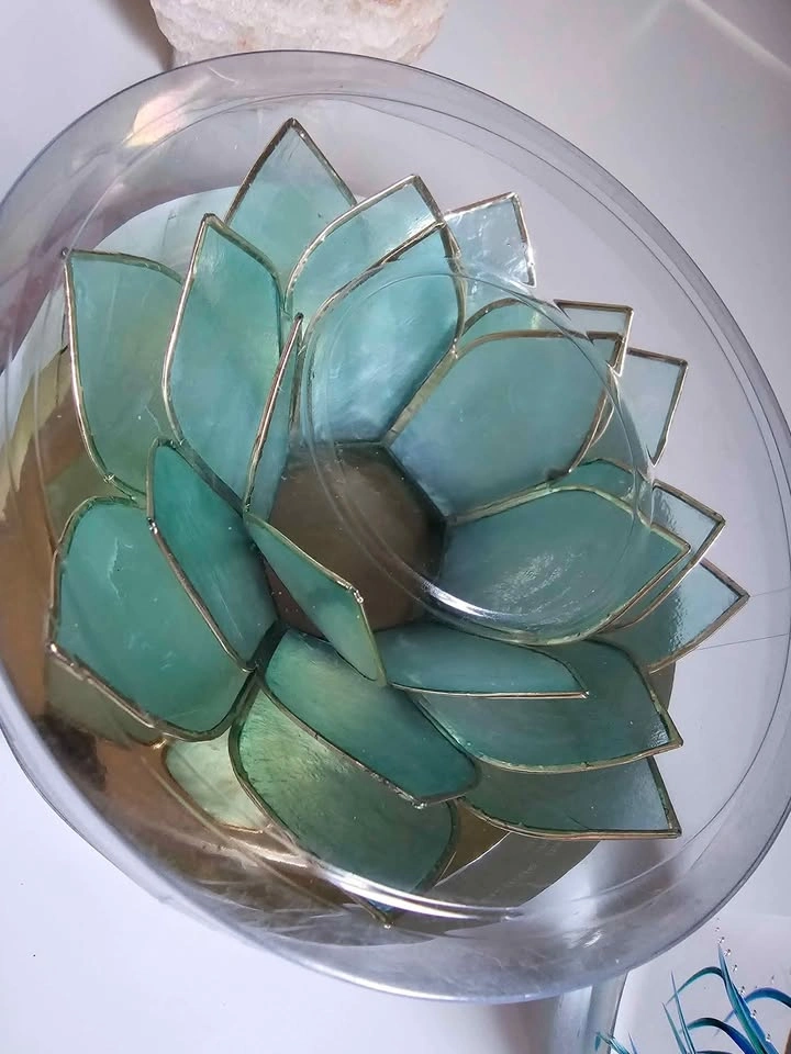 Natural Shell Tea Light Holder 🕯 Teal - photo 2