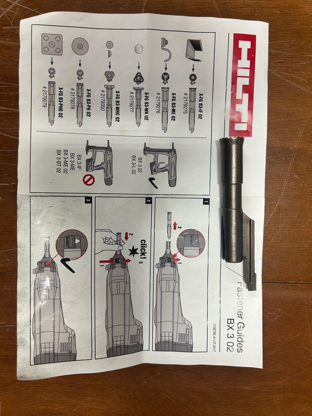 Hilti BX3 fastener guide
