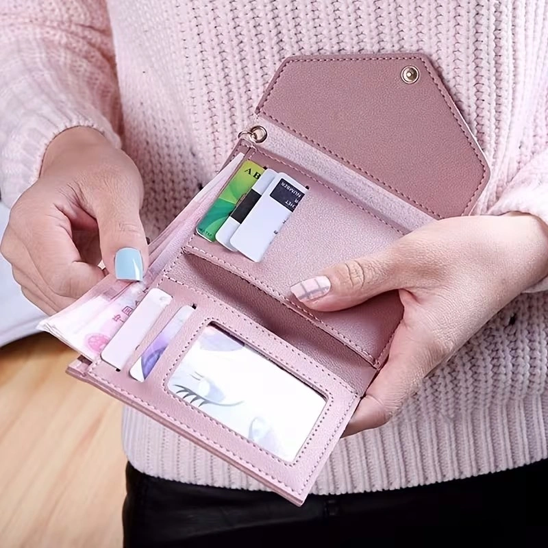 Women's Small Grey Wallet | Compact Trifold Card Holder Purse - photo 2