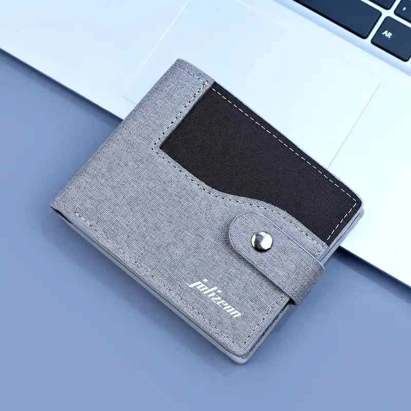Julizeon Gray Canvas Bifold Wallet