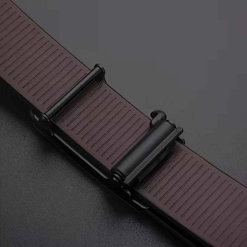 Men's Black Leather Automatic Ratchet Belt - photo 2
