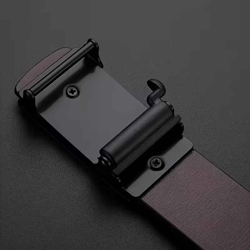 Men's Black Leather Automatic Ratchet Belt - photo 3