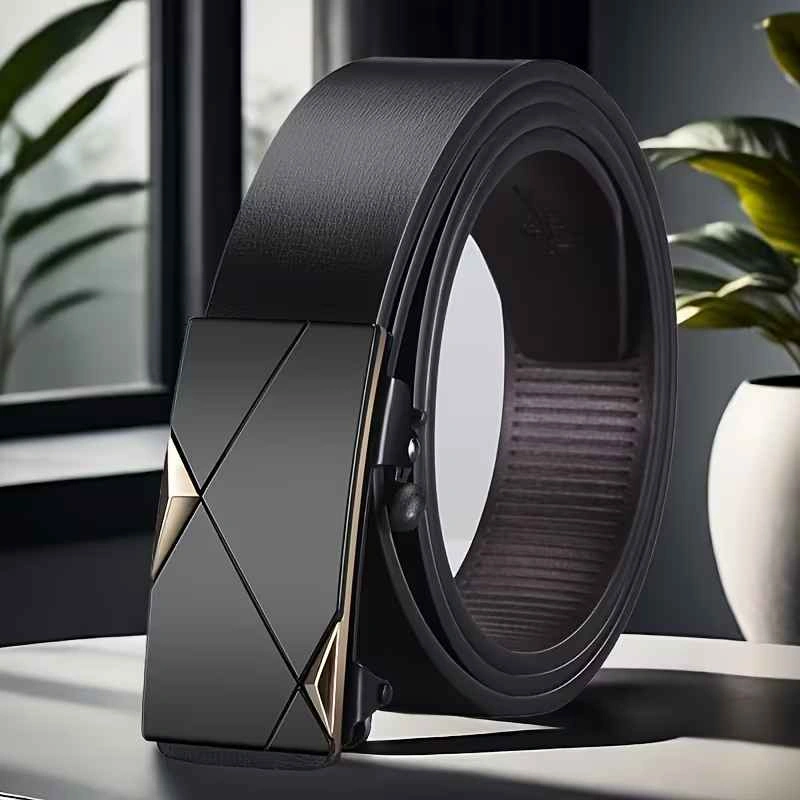 Men's Black Leather Automatic Ratchet Belt - photo 4