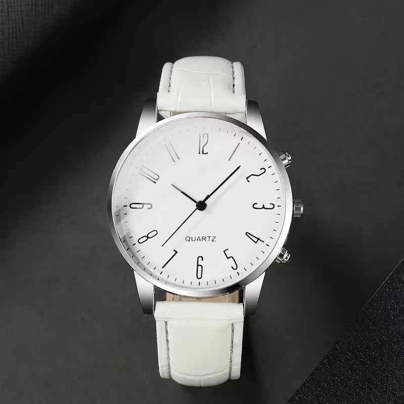 White Quartz Watch with Leather Strap - photo 2