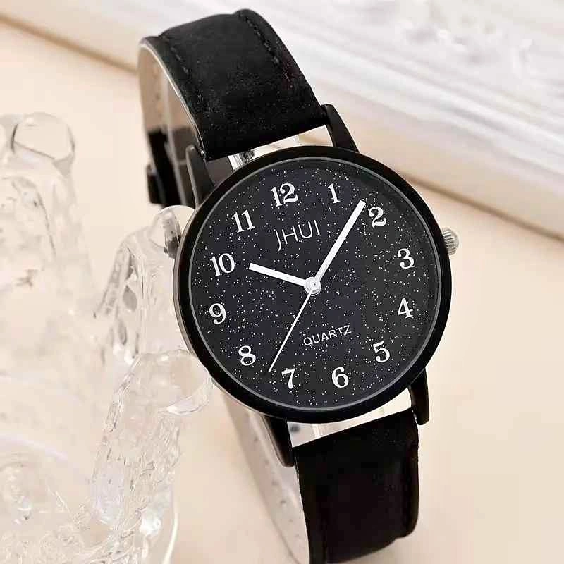JHUI Starry Sky Quartz Watch and Heart Bracelet Set