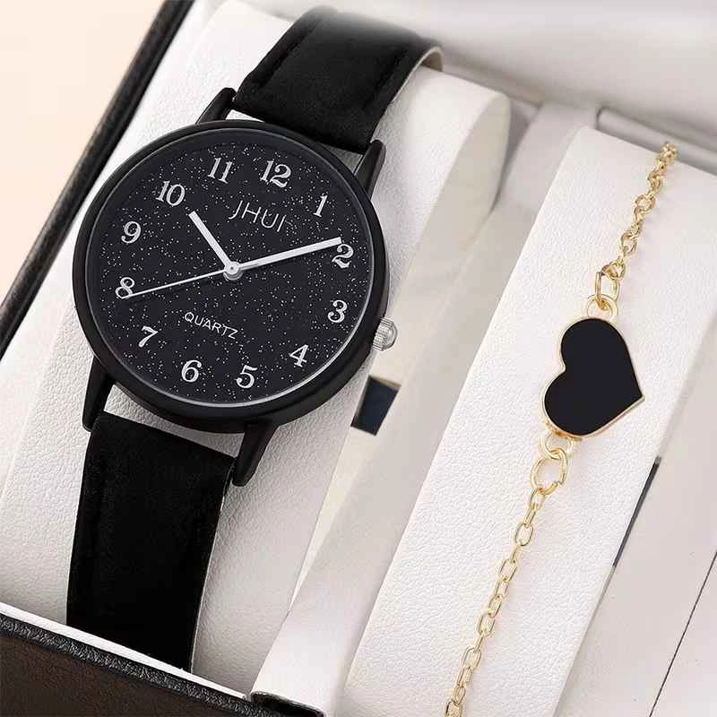 JHUI Starry Sky Quartz Watch and Heart Bracelet Set - photo 5
