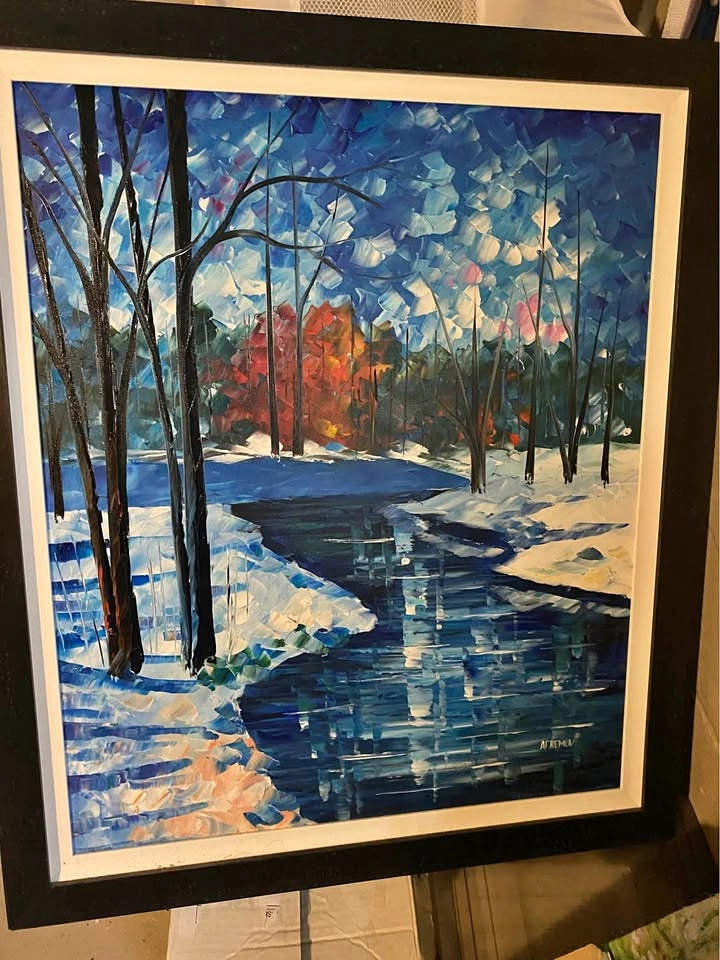 Winter Snow Oil Painting - Hand Painted