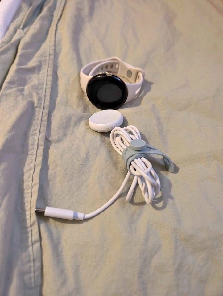 Google Pixel Watch with charger
