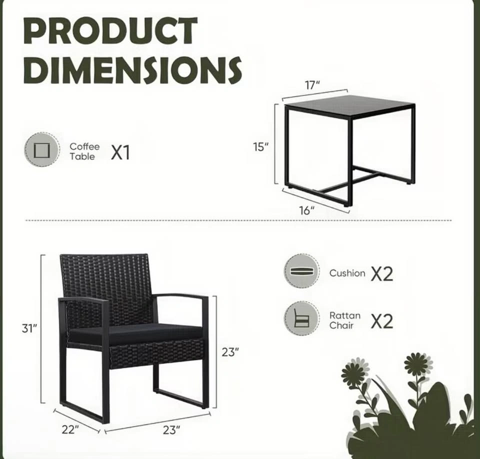 3-pcs patio set - NEW, not assembled - photo 2