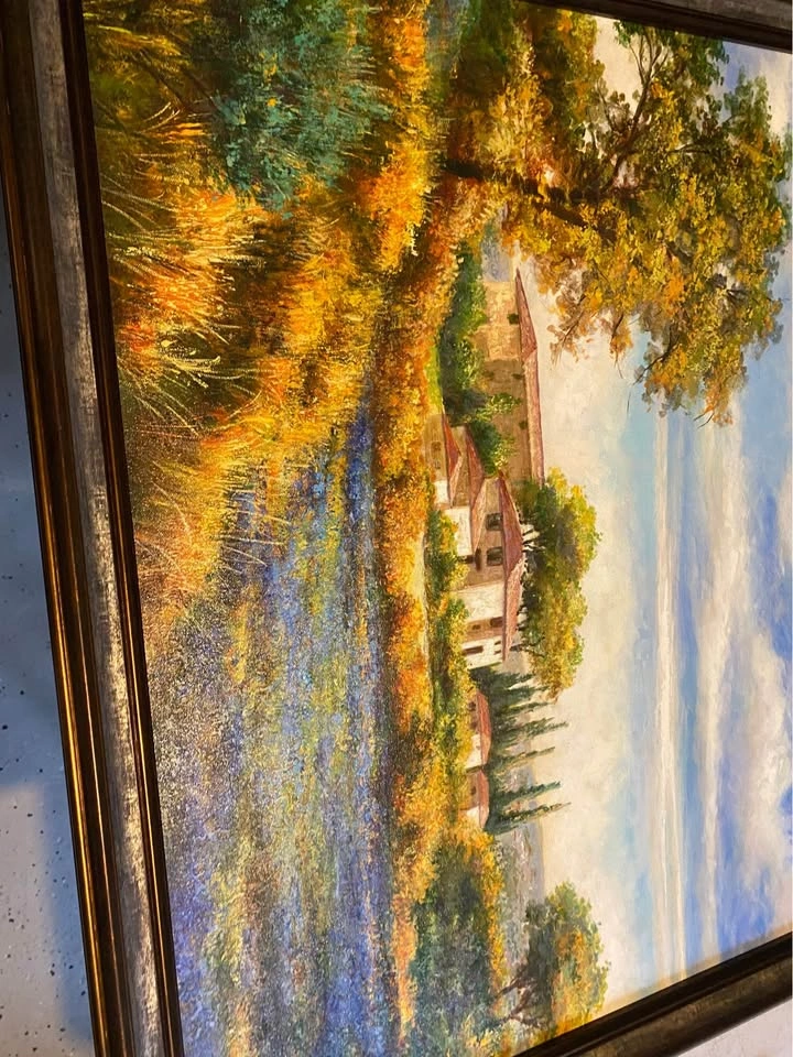 Hand painted canvas, recently framed. - photo 2