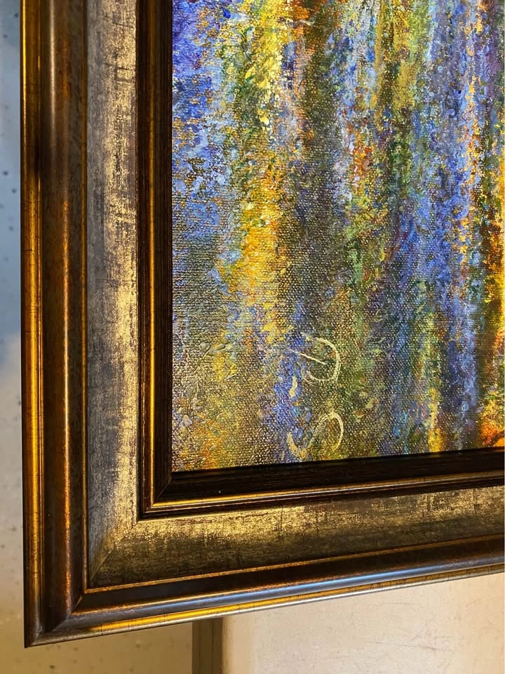 Hand painted canvas, recently framed. - photo 3