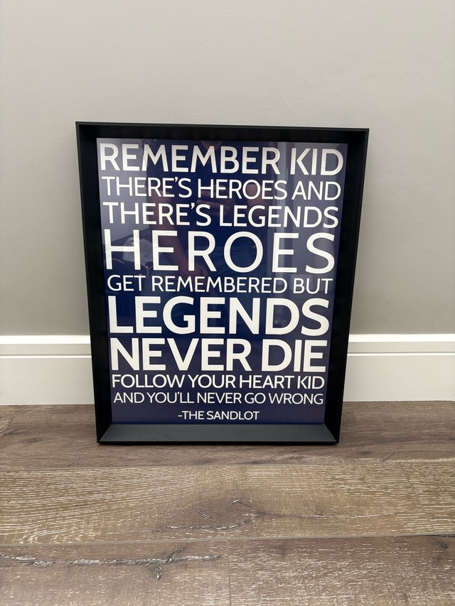 Framed "The Sandlot" Quote Print – 17" x 21"
