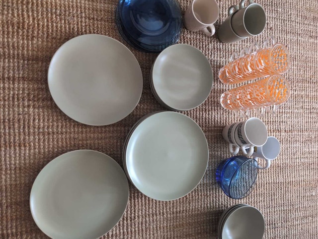 IKEA Matte Green Dish Set + Glassware Bundle - photo 2