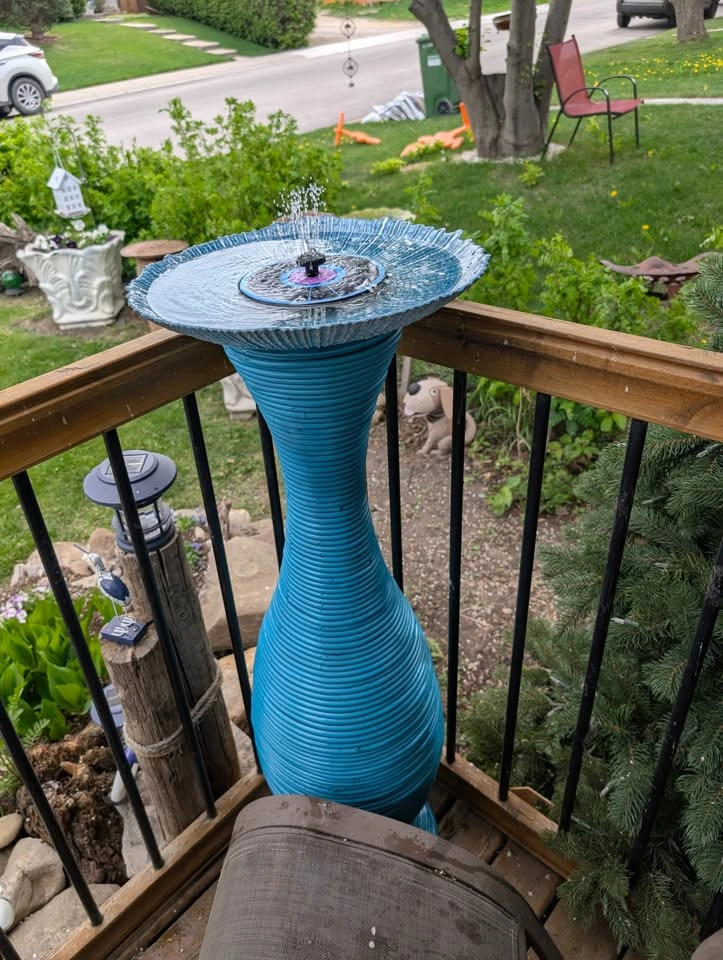 Blue Textured Decorative Floor Vase