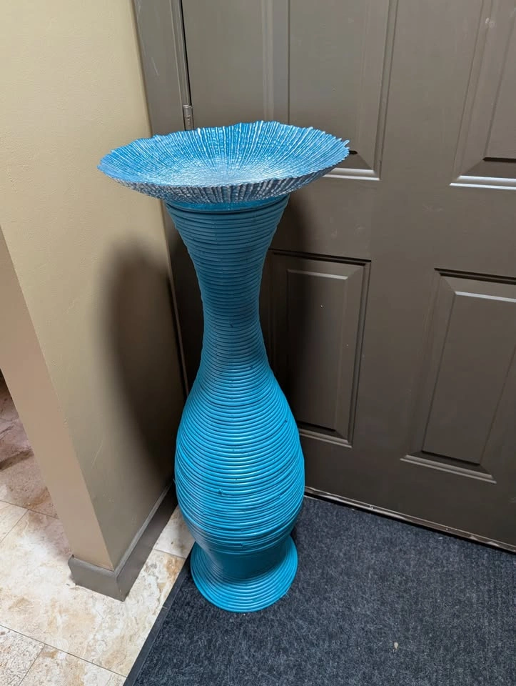 Blue Textured Decorative Floor Vase - photo 2