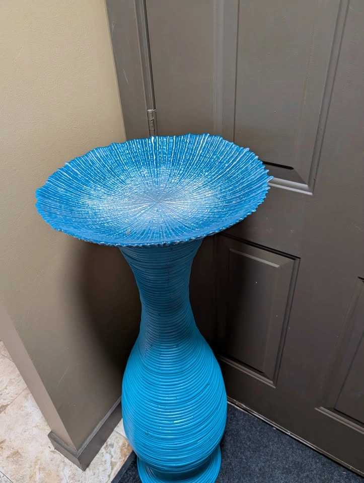 Blue Textured Decorative Floor Vase - photo 3