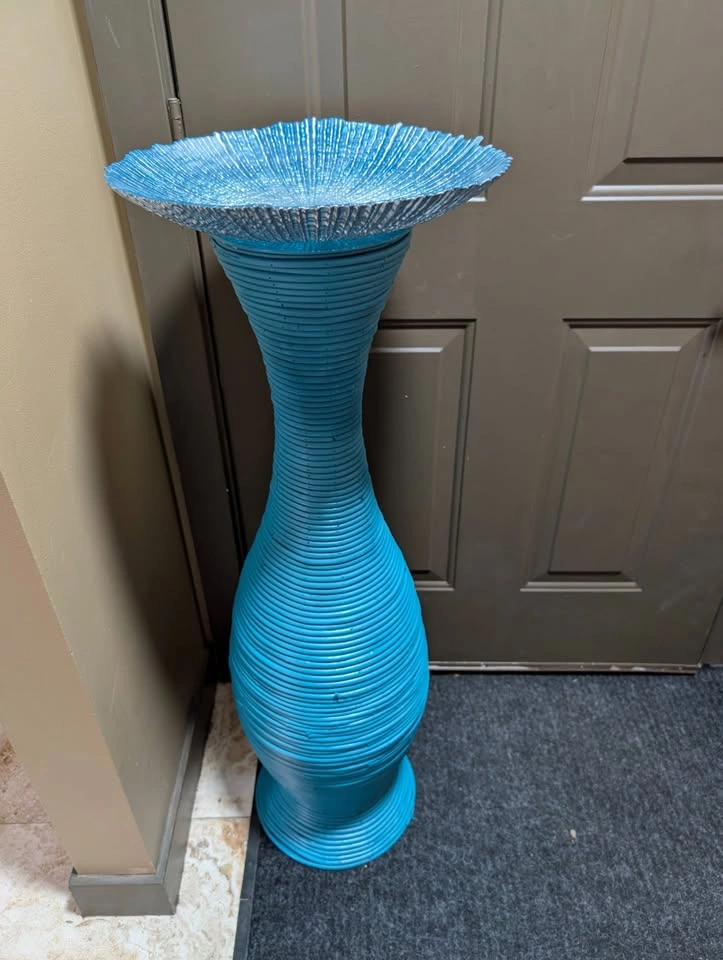 Blue Textured Decorative Floor Vase - photo 4