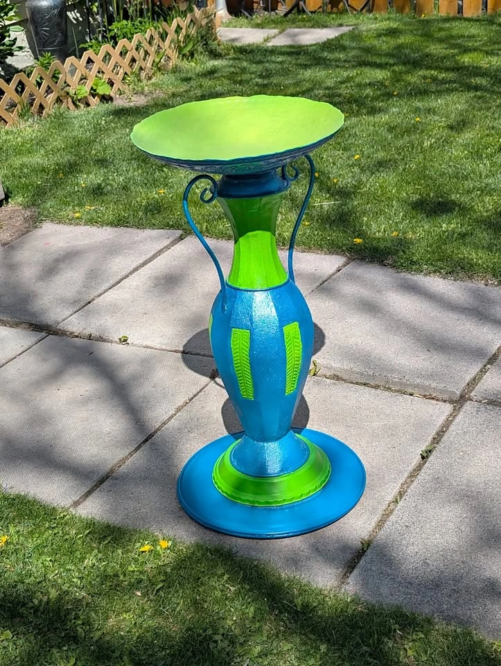 Stunning 31" Handcrafted Birdbath