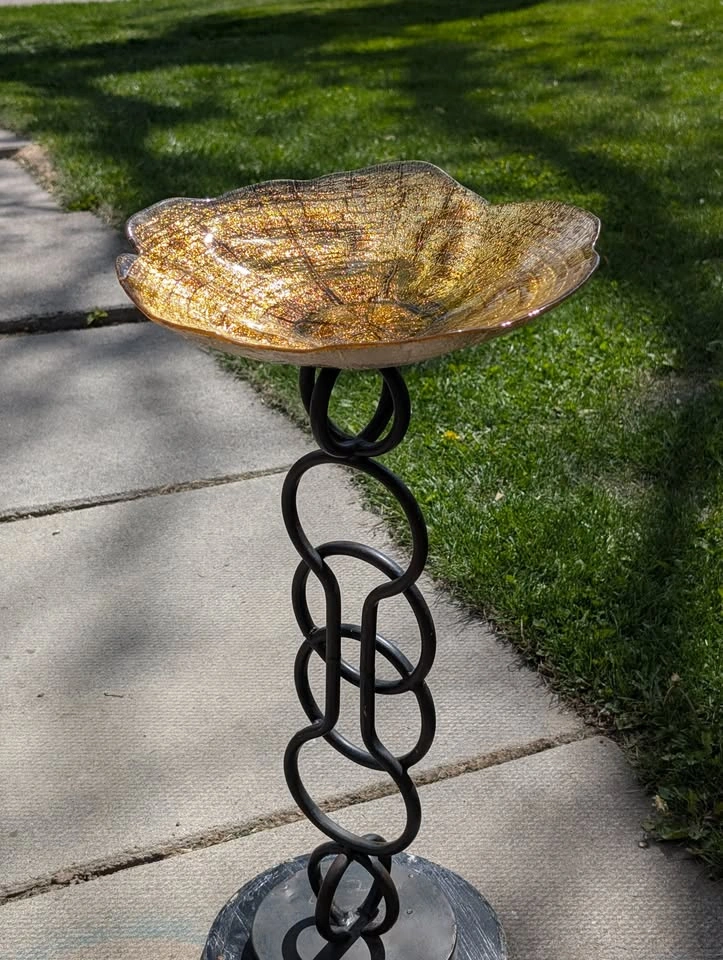 Petite Handcrafted Birdbath / Winter Feeder — Perfect for Small
