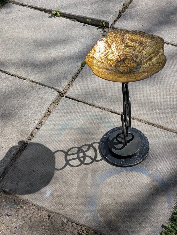 Petite Handcrafted Birdbath / Winter Feeder — Perfect for Small - photo 3