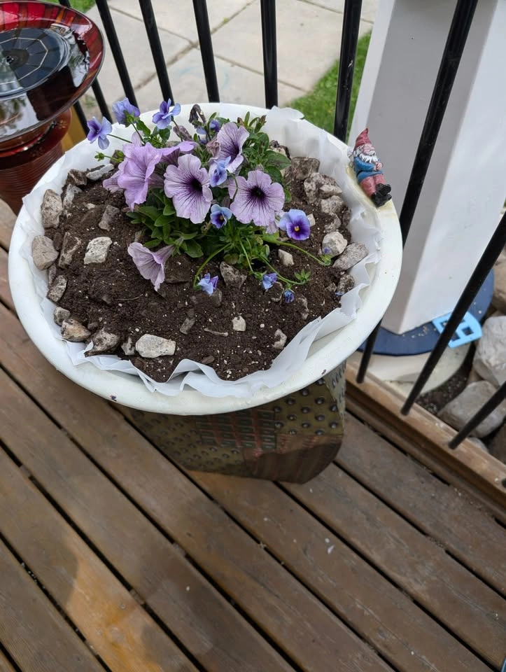 Charming 27" Handcrafted Garden Birdbath— Weighted, Unique & Ful