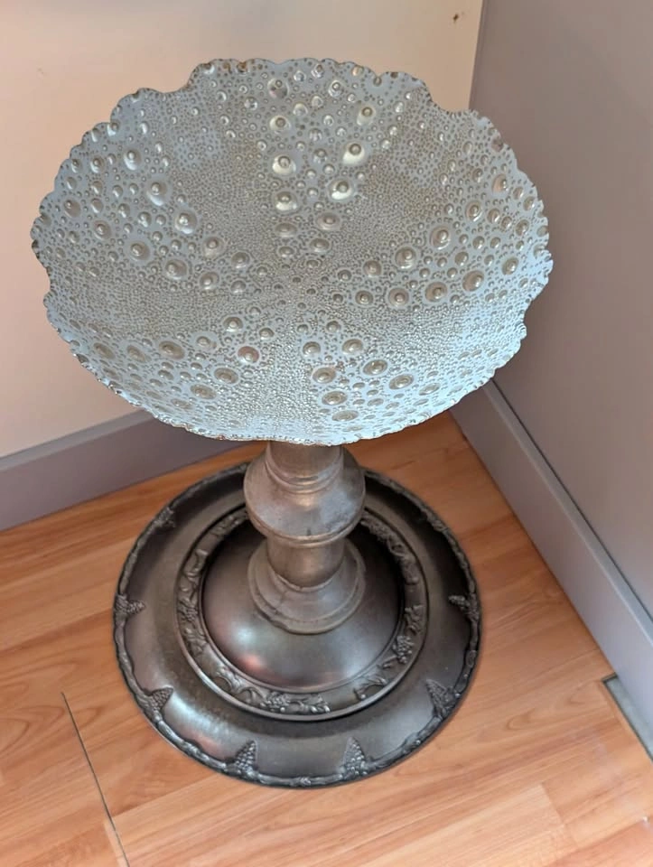 Petite 21" Handcrafted Birdbath — Bright, Airy & One‐of‐a‐Kind